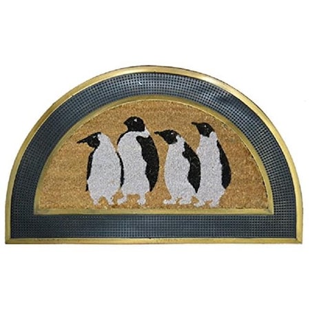 Imports Decor Inc Imports Decor 727RBCM Penguins Half Round Door Mat 727RBCM